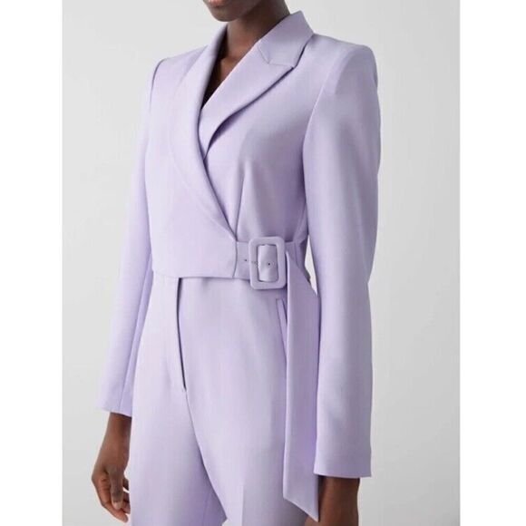 & Other Stories Pants - NWT & OTHER STORIES Structured Padded Shoulder Jumpsuit Lilac sz 6